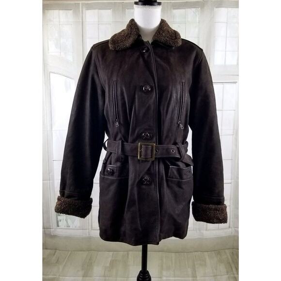 Vintage MITICI ANNI Italy Women’s Size S Flying Jacket Brown Thick Leather - Picture 1 of 12